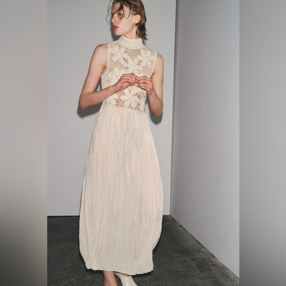 Zara Dresses & Skirts - Zara Floral Embroidery Combination Dress